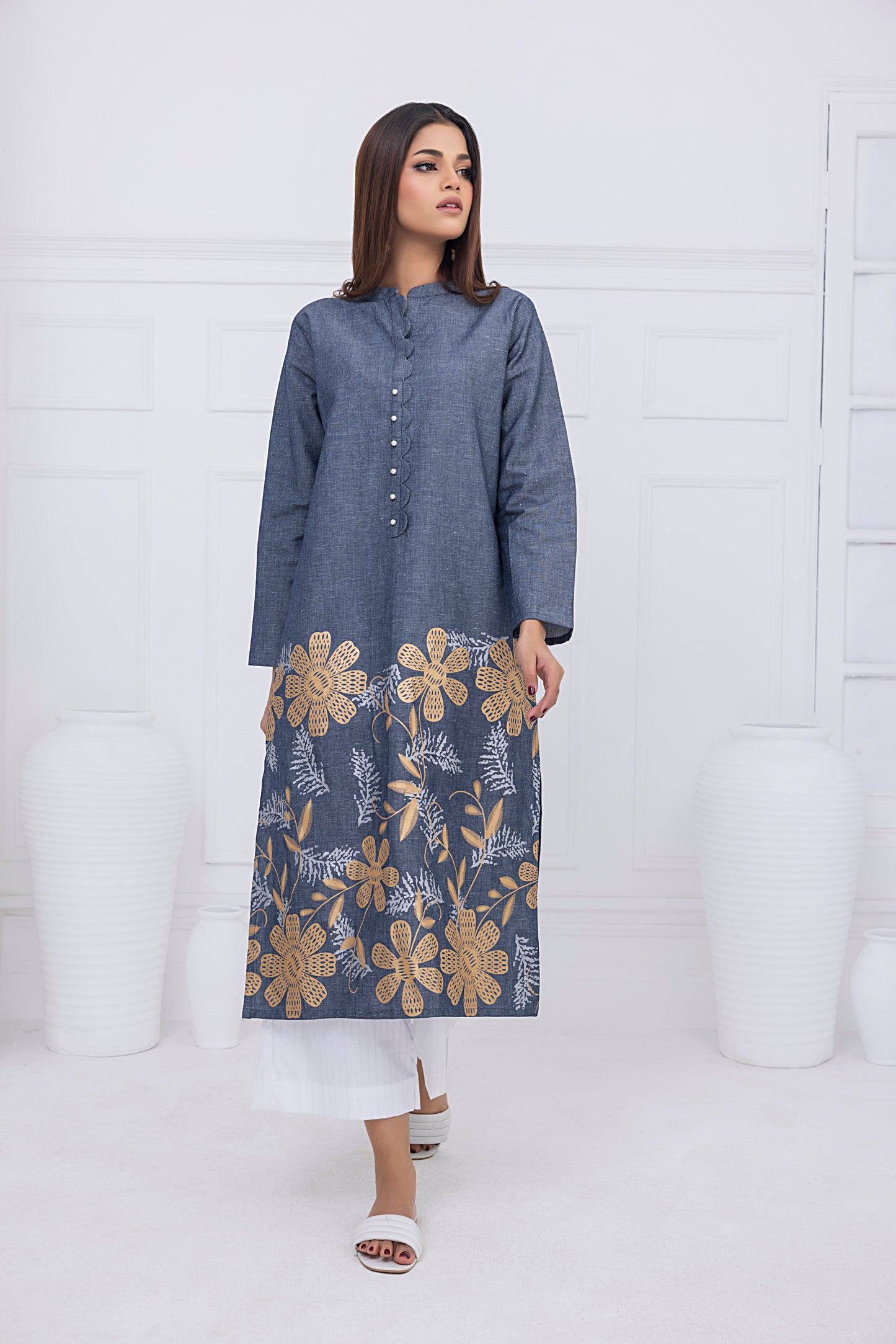 Screen Printed Denim Tunic