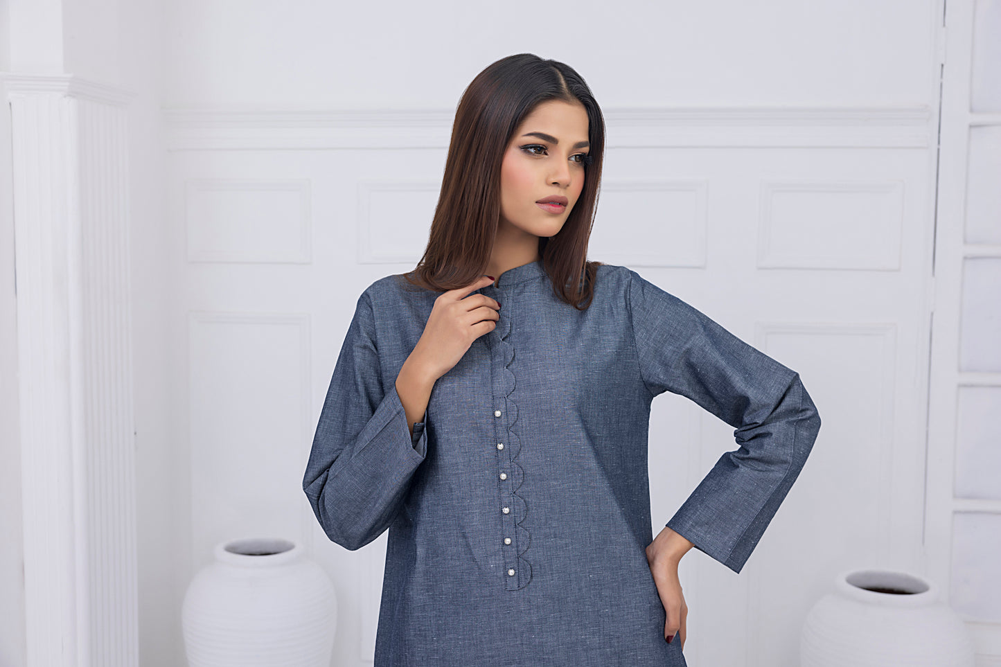 Screen Printed Denim Tunic