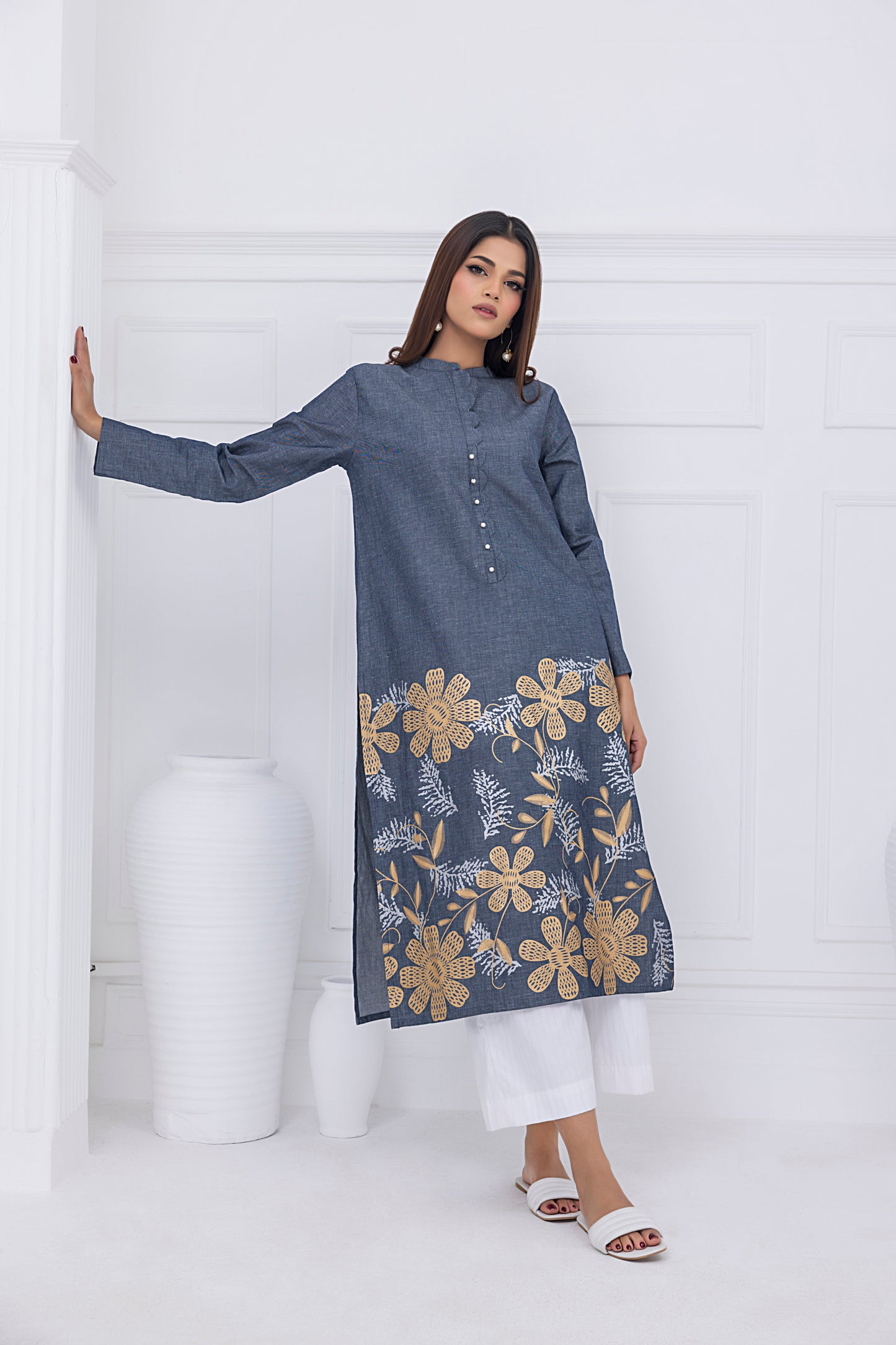 Screen Printed Denim Tunic
