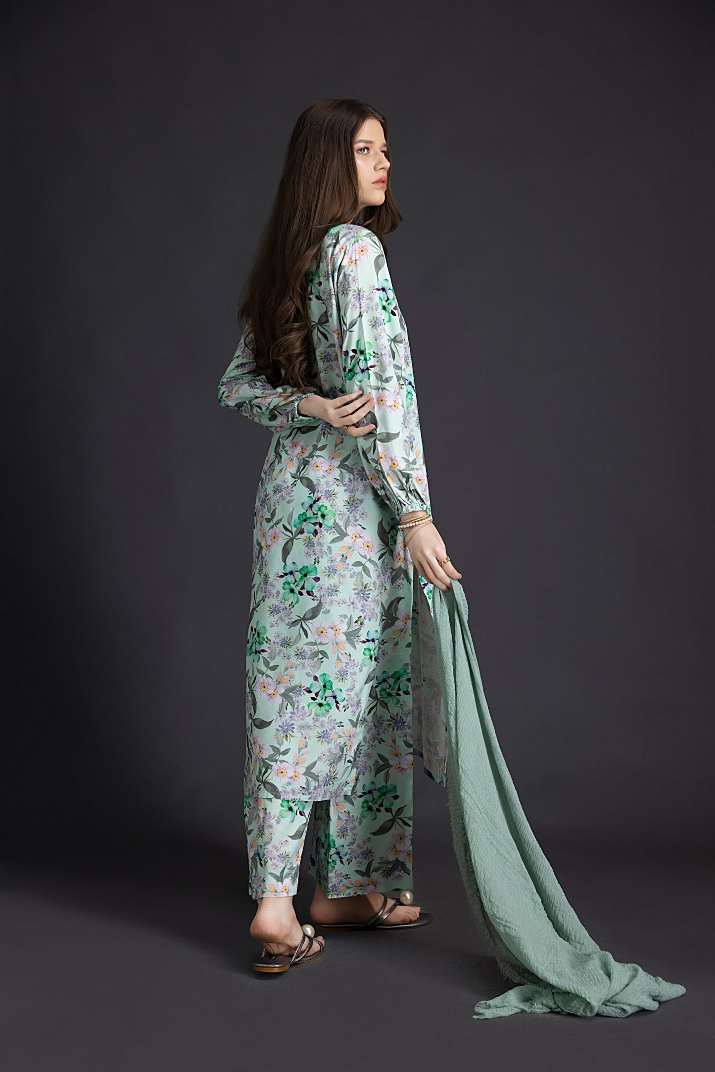 Floral Printed Linen Tunic & Trouser