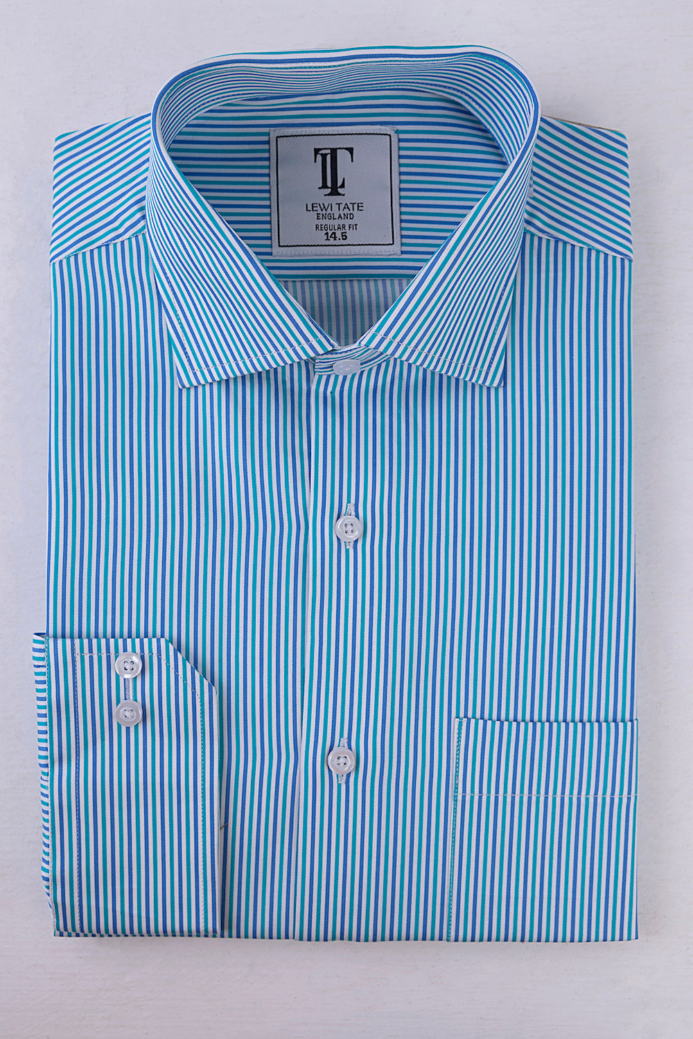 Blue & Green Striped Shirt