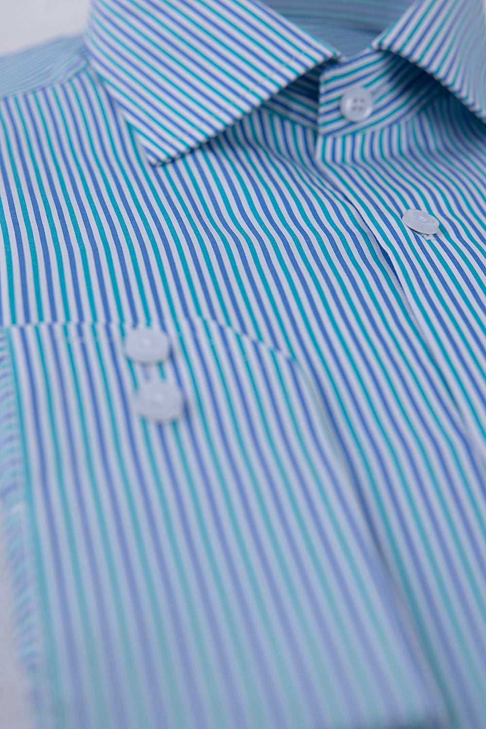 Blue & Green Striped Shirt