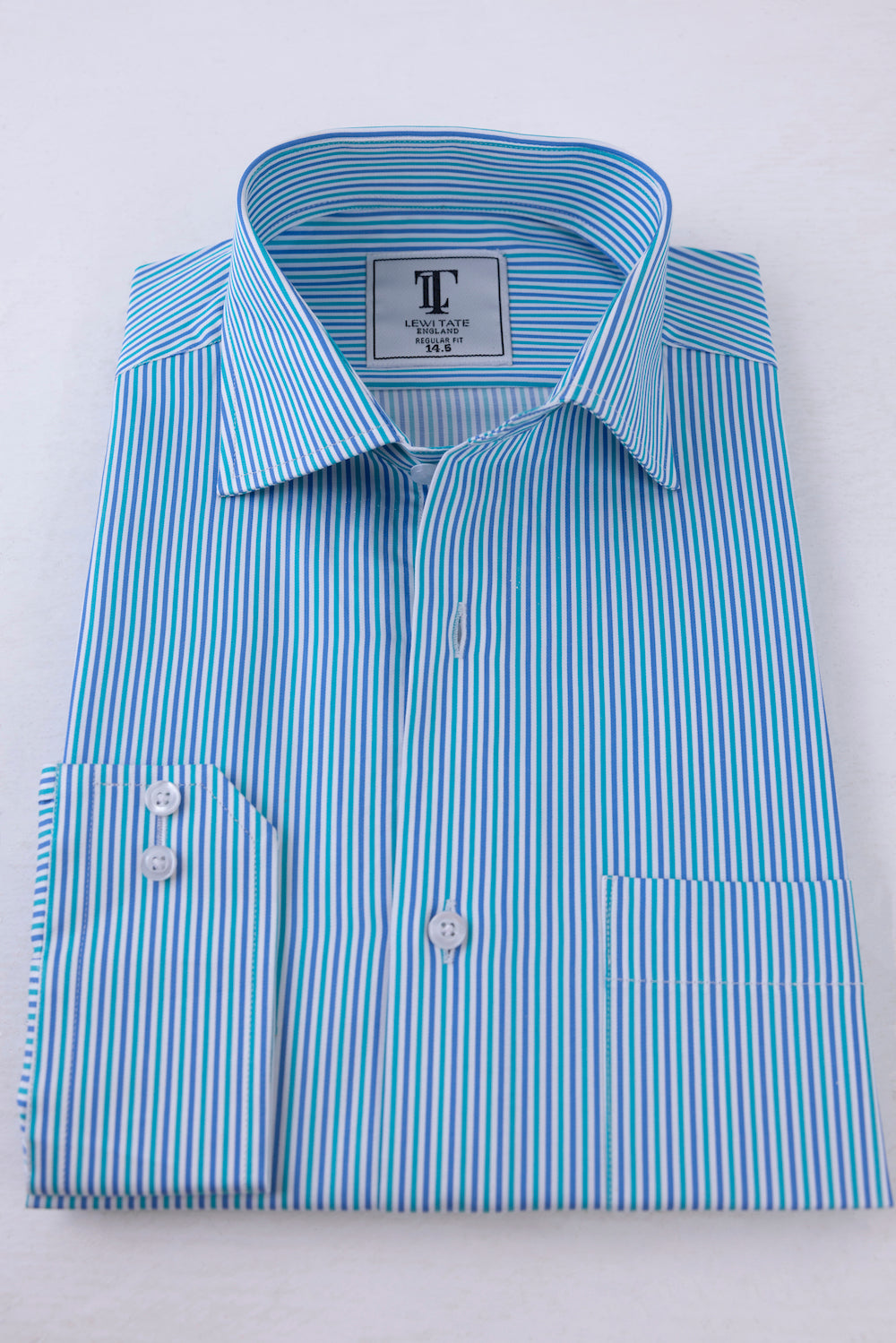 Blue & Green Striped Shirt